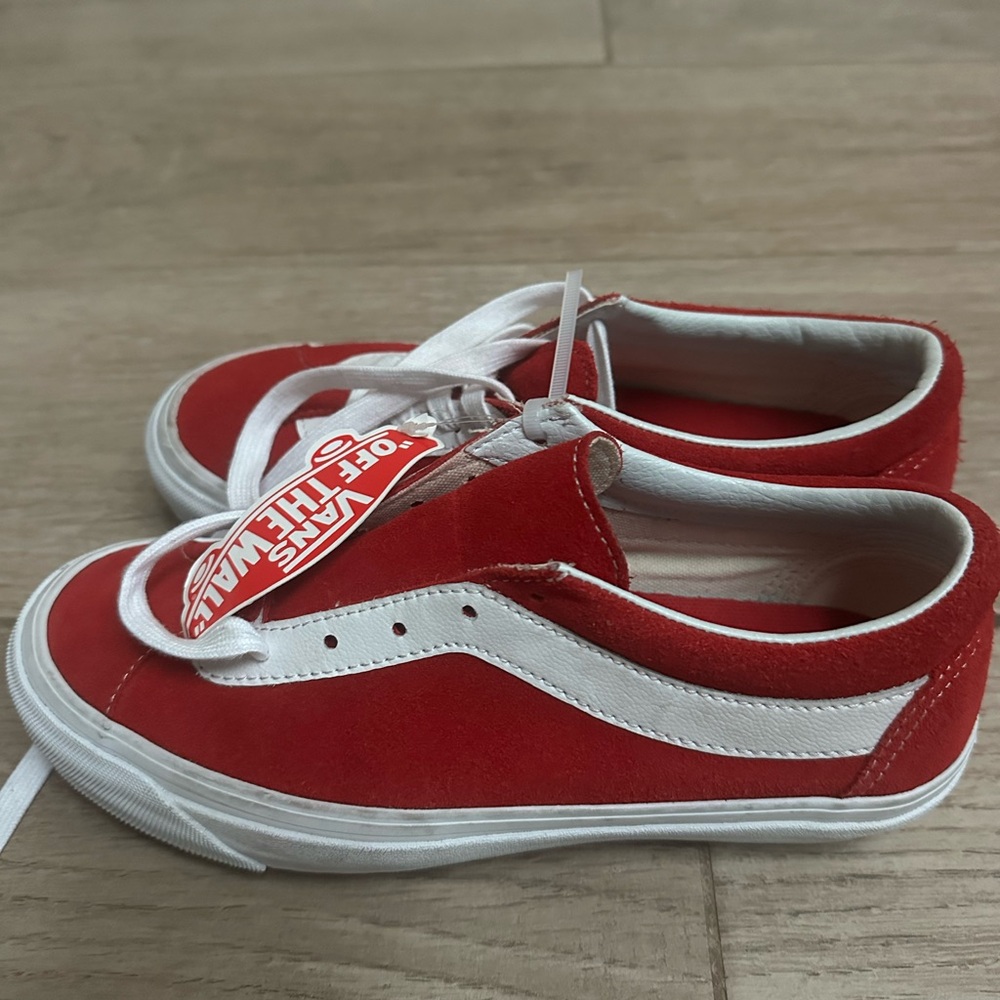 NEW Vans Off The Wall Suede Bold Ni Staple Racing Red True White Skate Shoes